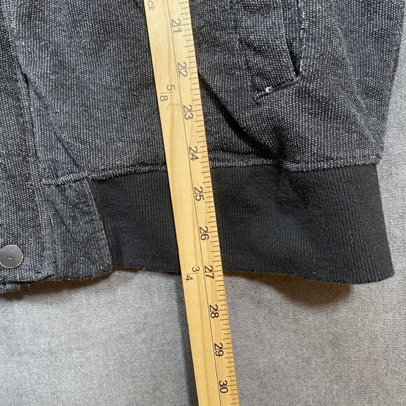 Rock & Republic Dark Gray Hooded Jacket  Faux Fur Lining Snap Pockets Mens XL - Picture 10 of 11